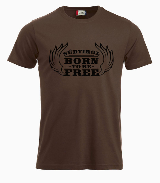 T-shirt-braun-Born-to-be-free