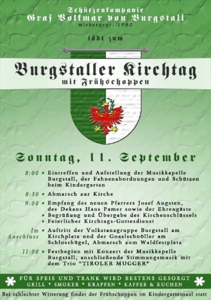 Burgstaller Kirchtag 2016 - Flyer