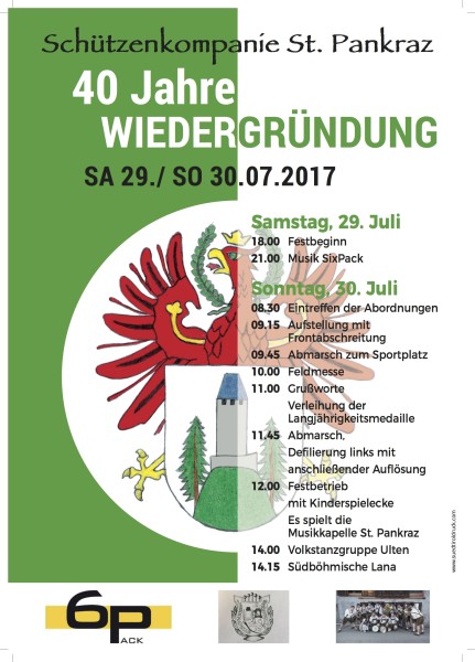 Wiedergründungsfeier St. Pankraz - Plakat