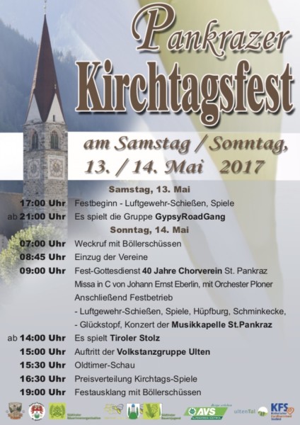 Festprogramm - Pankrazer Kirchtag